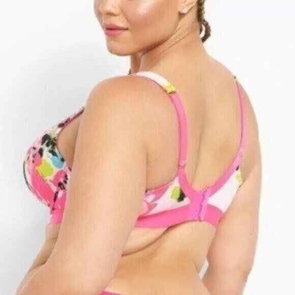 NWOT Cacique Lane Bryant Printed Micro Boost Balconette Cage Bra - Picture 4 of 4